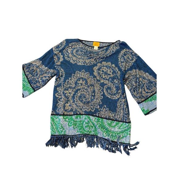 Ruby Road Top Blue Size S Fringe - Picture 1 of 8